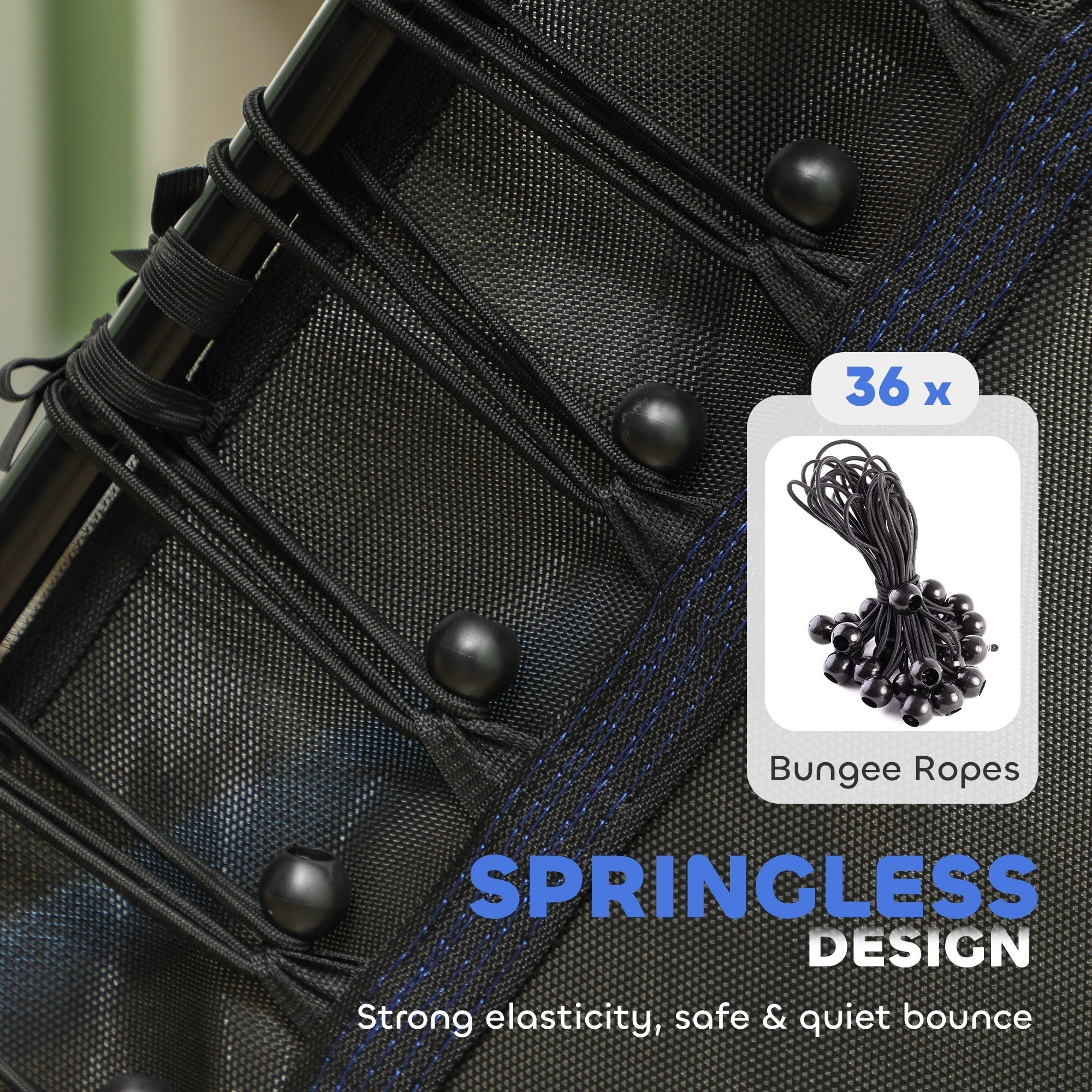 HOMCOM Kids Trampoline Mini Bouncer with Enclosure Safety Net For Ages 3-10 Years - Blue