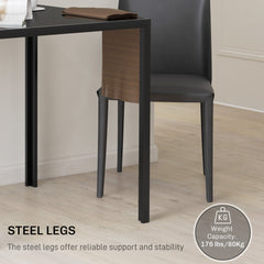 HOMCOM Modern Square Dining Table for 2-4 People, with Glass Top & Metal Legs, Black