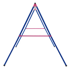 A-Frame Swing Stand for 2 Swings with Ground Stakes and Carabiners Heavy Duty-Blue