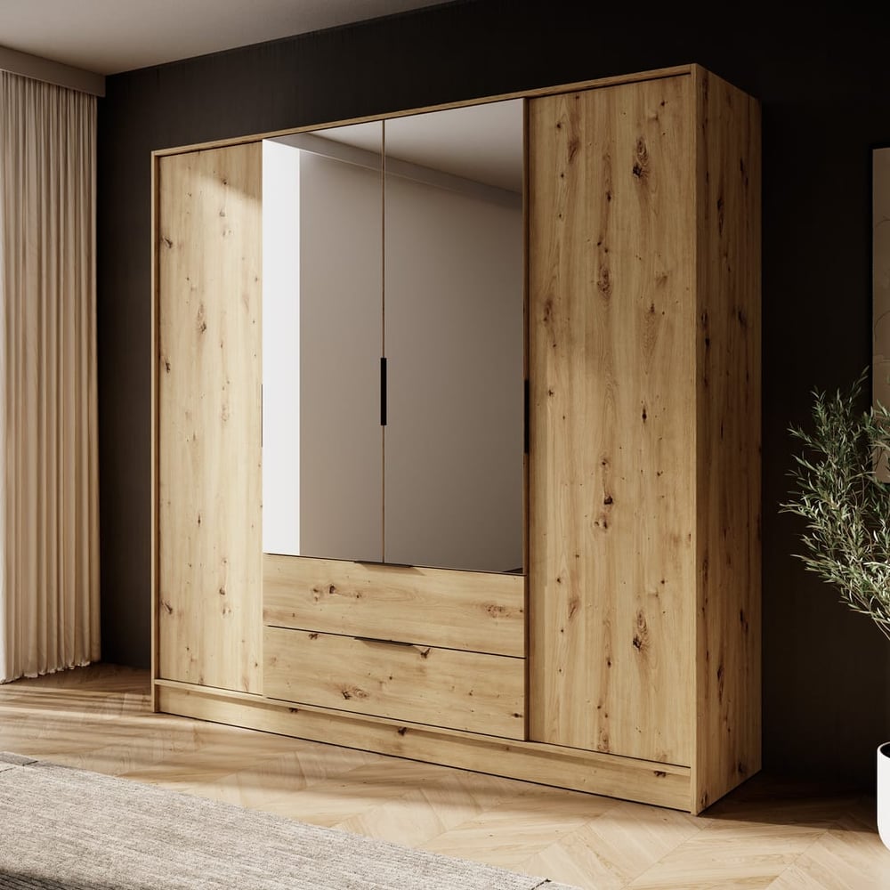 Kelly Hinged Door Wardrobe 206cm [Mirror] - product image 4