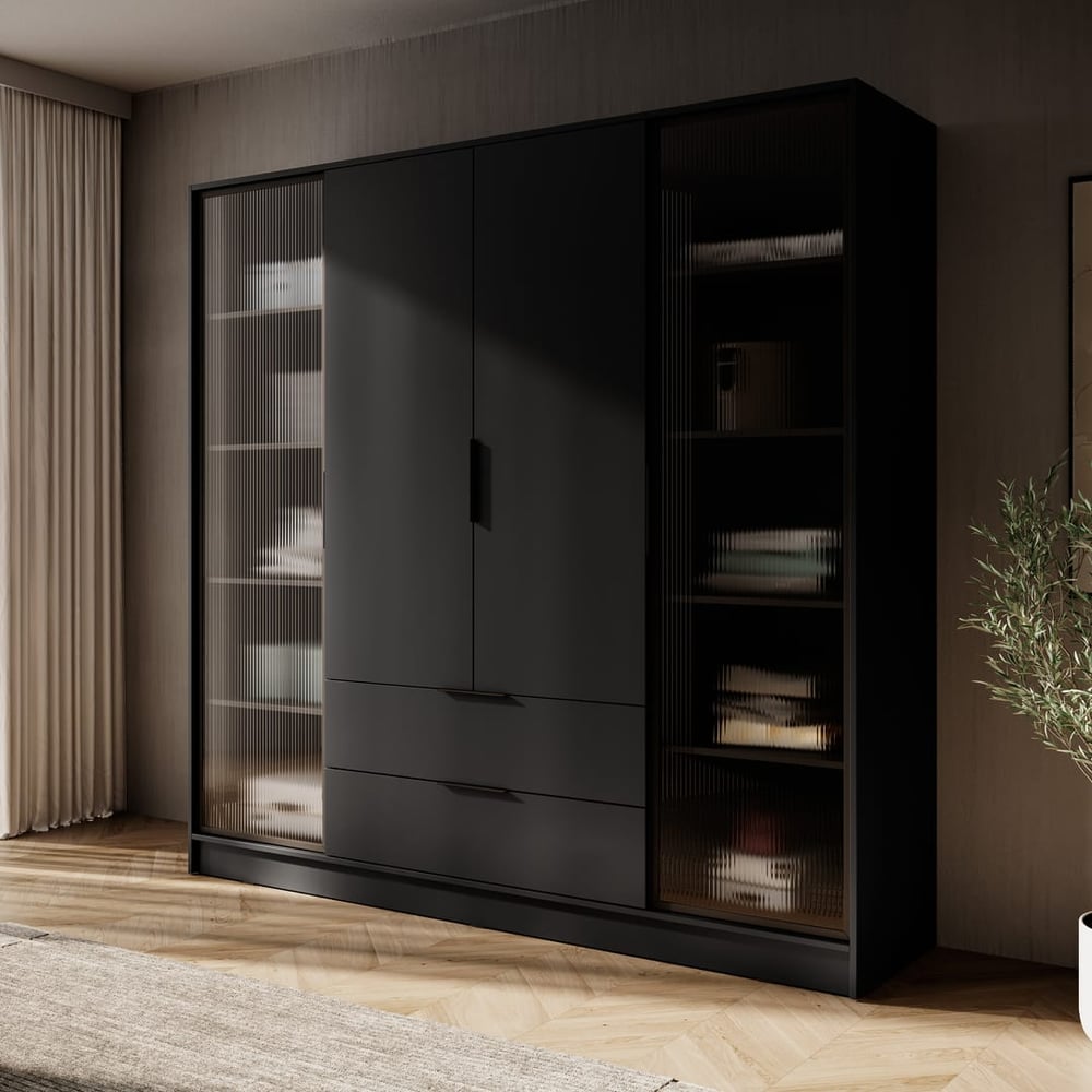 Kelly Hinged Door Wardrobe 206cm [Glass] - product image 10