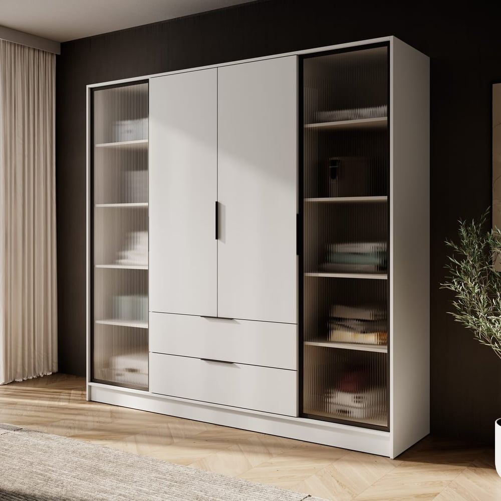 Kelly Hinged Door Wardrobe 206cm [Glass] - product image 7