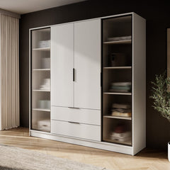 Kelly Hinged Door Wardrobe 206cm [Glass] - product image 7