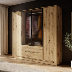 Kelly Hinged Door Wardrobe 206cm [Glass] - product image 4