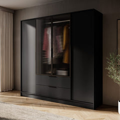 Kelly Hinged Door Wardrobe 206cm [Glass] - product image 10