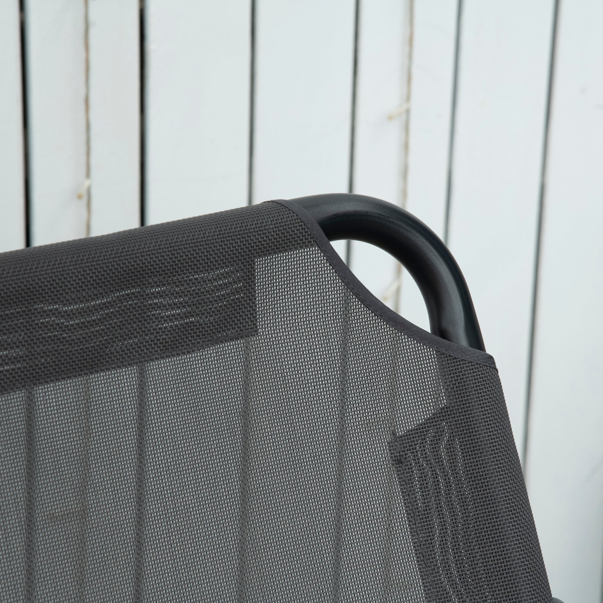 Outsunny 2 Seater Garden Swing Chair with Adjustable Tilting Canopy, Outdoor Hammock Bench with Steel Frame for Patio, Grey