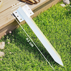 Outsunny 20 Pack Railway Sleeper Brackets, 41 cm Heavy Duty Galvanised Steel Sleeper Stakes with Screws and Gloves