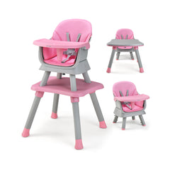 6-in-1 Baby High Chair in Pink