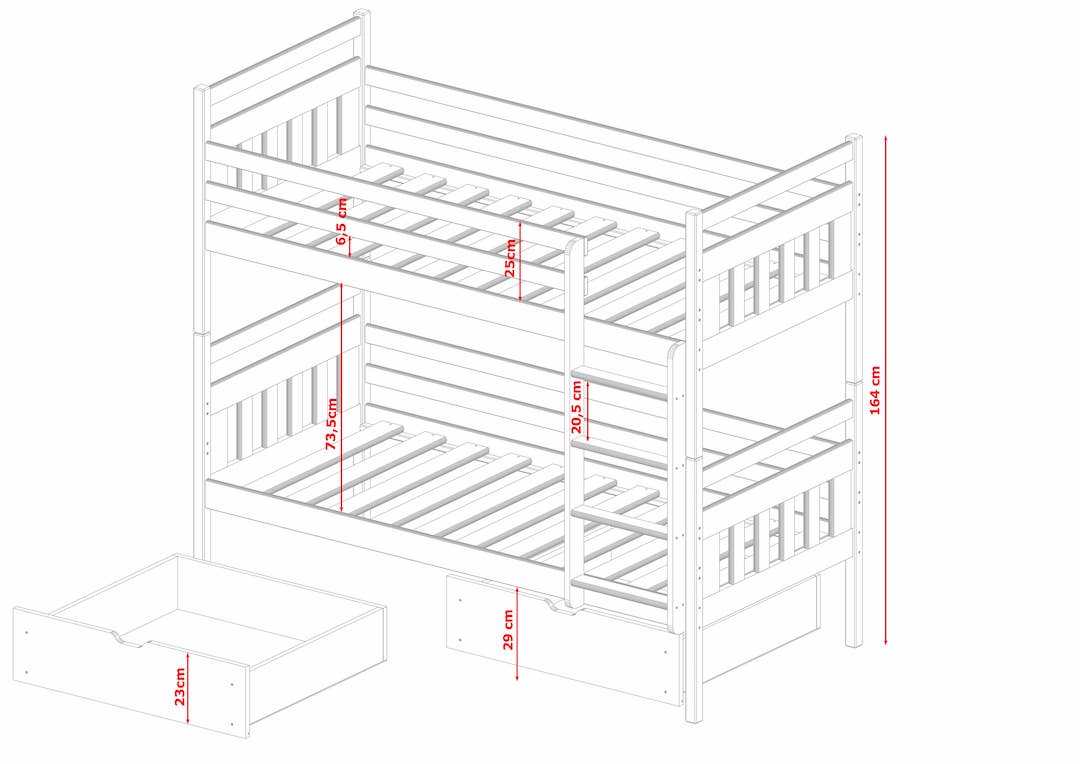Wooden Bunk Bed Adas with Storage - product image 13