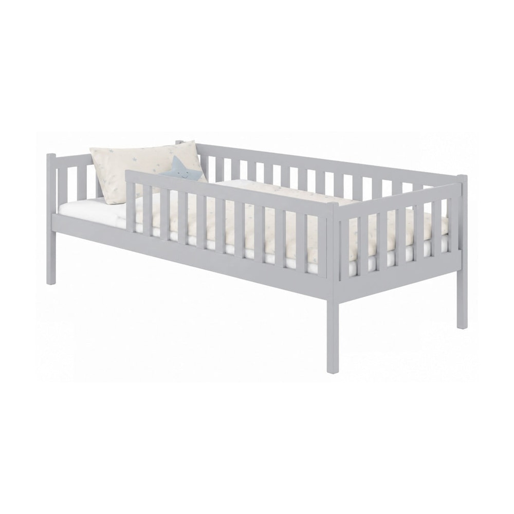 Wooden Single Bed Ada in Grey Matt, image 4