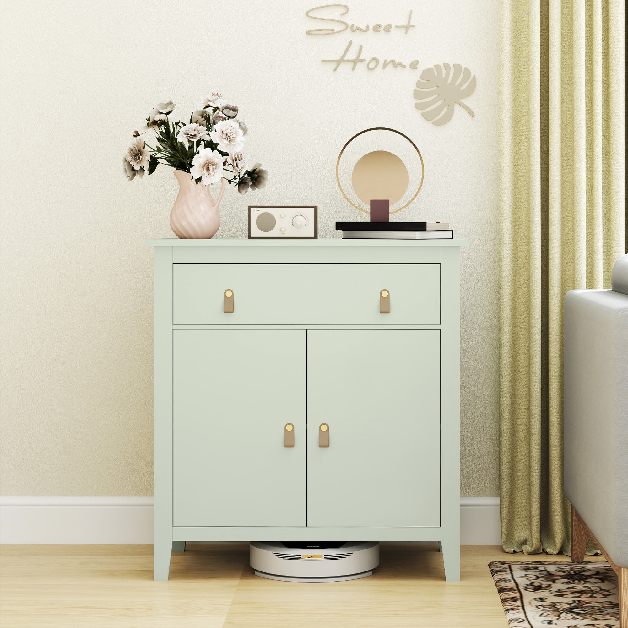 HOMCOM Farmhouse Style Sideboard - Light Green