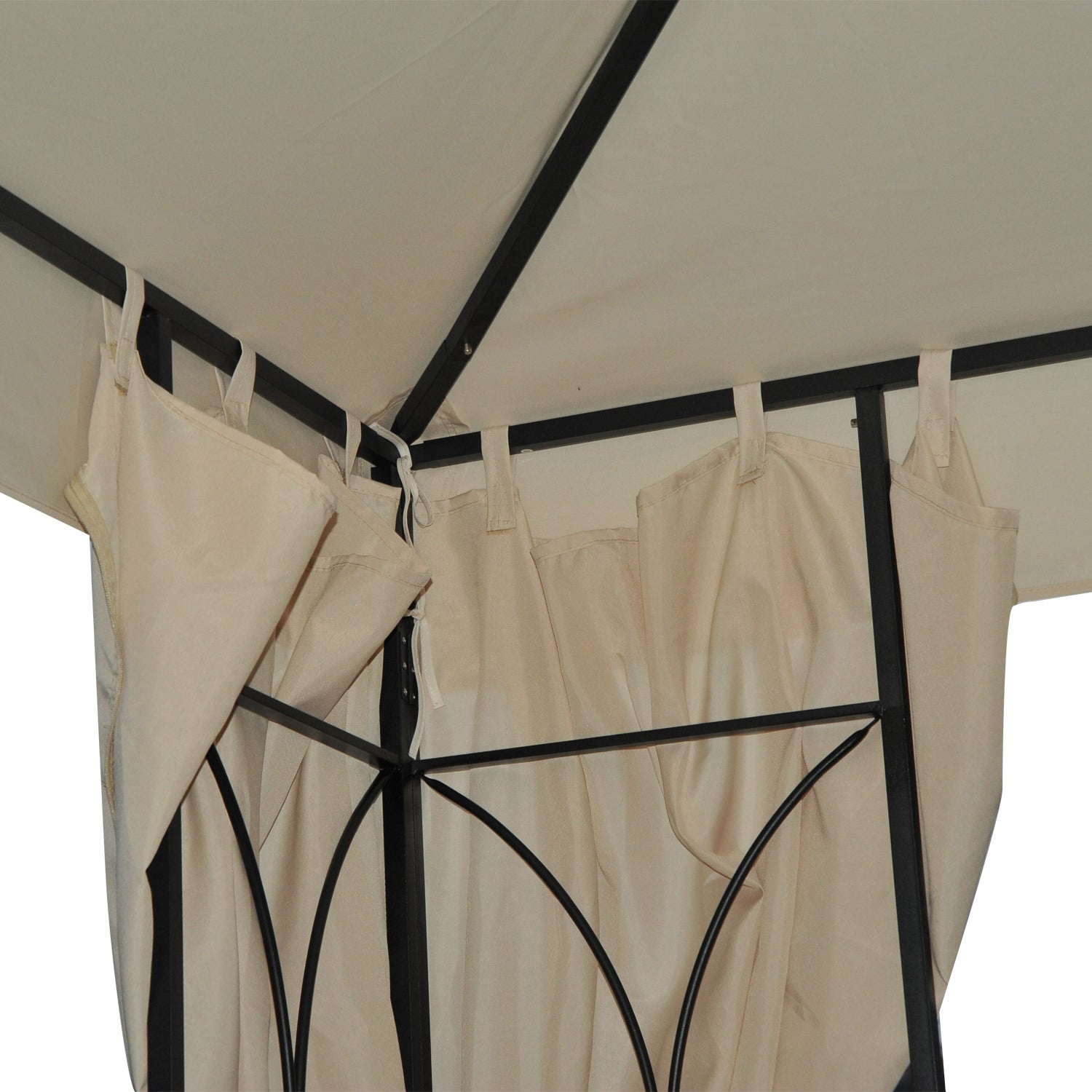 Outsunny 3 x 3 m Garden Gazebo Double√Ç Roof Marquee Patio Wedding Party Tent Canopy Shelter with Sidewalls, (Beige)
