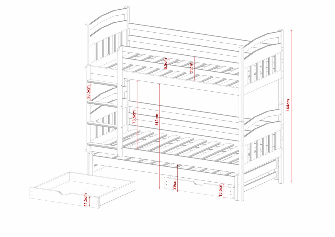 Alan Bunk Bed with Trundle and Storage
