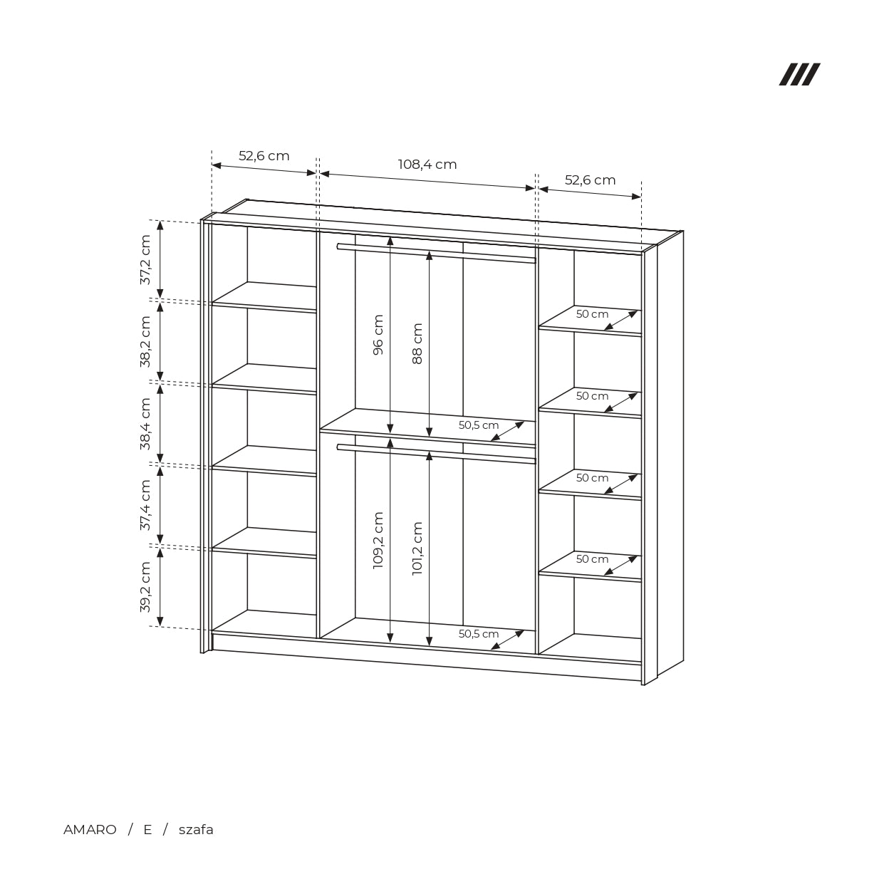 Wardrobe AMARO Oak Dunin