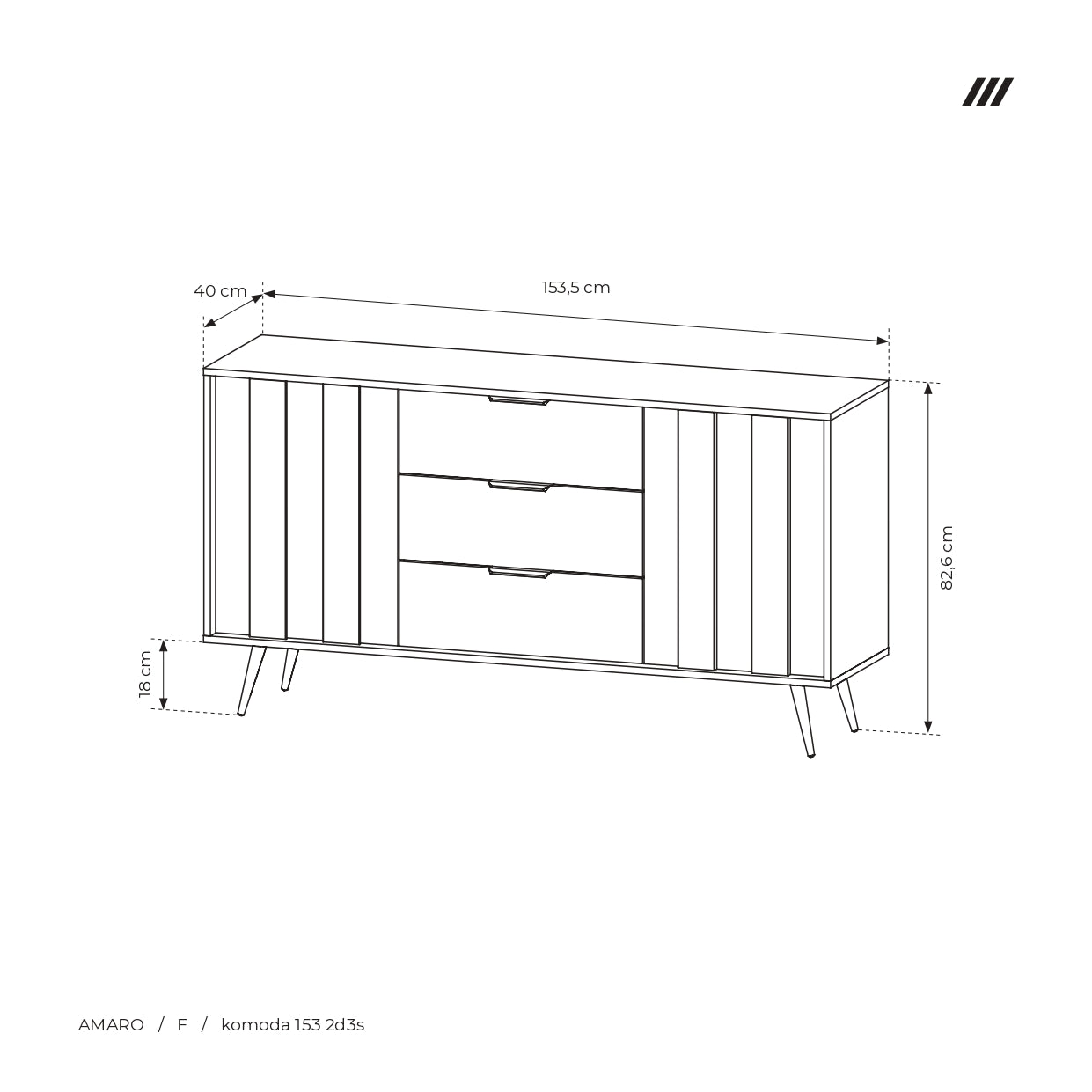 Sideboard 2D3S AMARO Oak Dunin