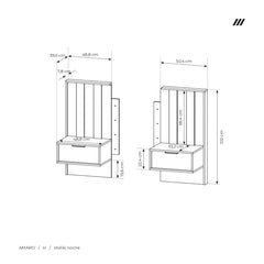 Set of Bedside Tables AMARO Oak Dunin