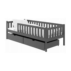 Wooden Single Bed Antonio With Storage in Graphite, image 3