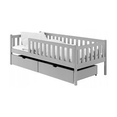 Wooden Single Bed Antonio With Storage in Grey Matt, image 4