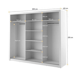 Arti 2 - 3 Sliding Door Wardrobe 250cm