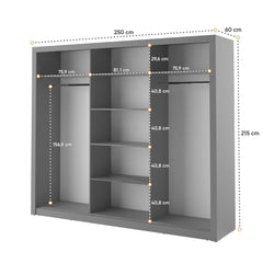 Arti 2 - 3 Sliding Door Wardrobe 250cm