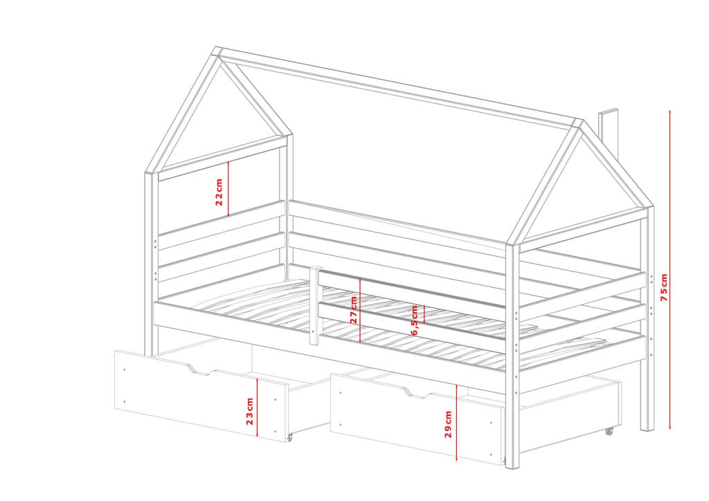 Wooden Single Bed Aaron With Storage
