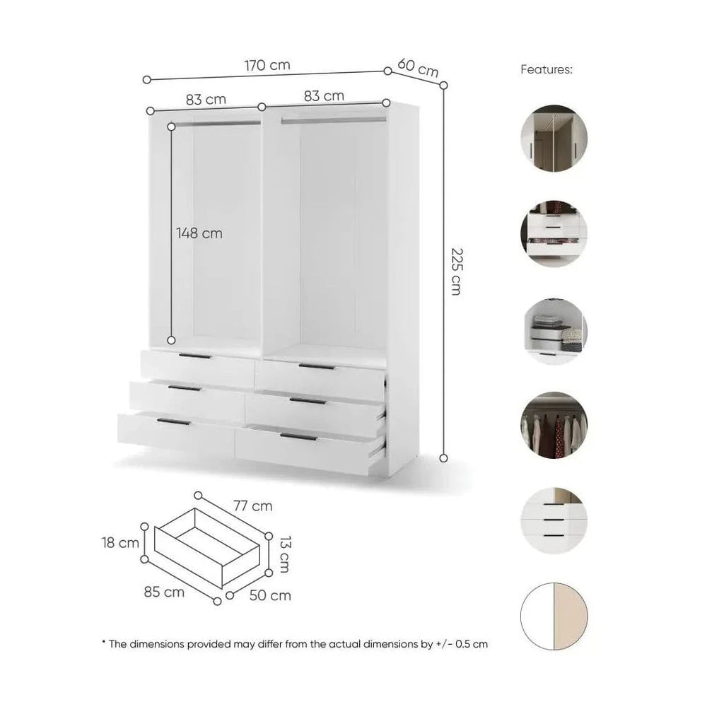 Avera AV-01 Hinged Door Wardrobe 170cm - product image 10
