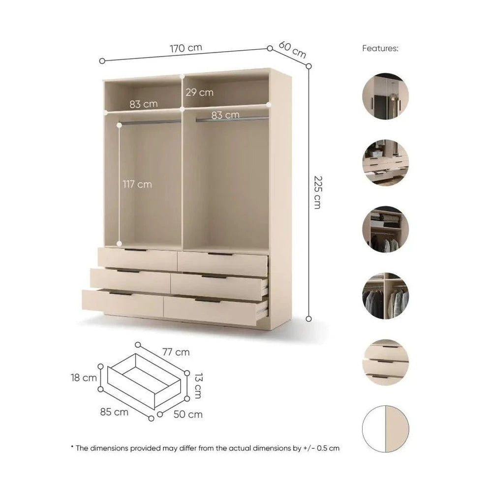 Avera AV-01 Hinged Door Wardrobe 170cm - product image 20
