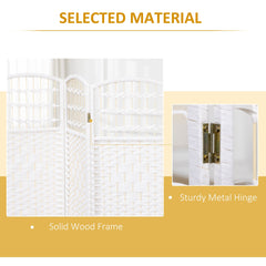 HOMCOM 3 Panel Folding Room Divider, Privacy Screen, Paravent Partition Separator for Living Room, Bedroom, White