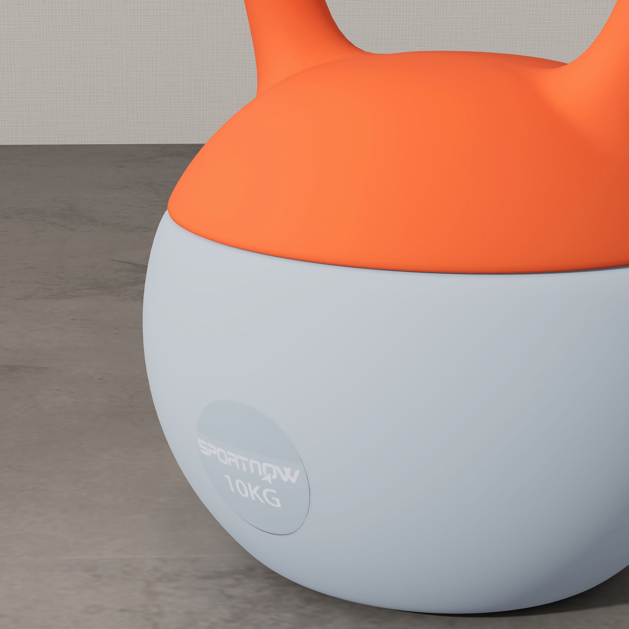 SPORTNOW 10KG Soft Kettlebell, Kettle Bell with Non-Slip Handle for Home Gym, Weight Lifting, Strength Training, Orange/Grey