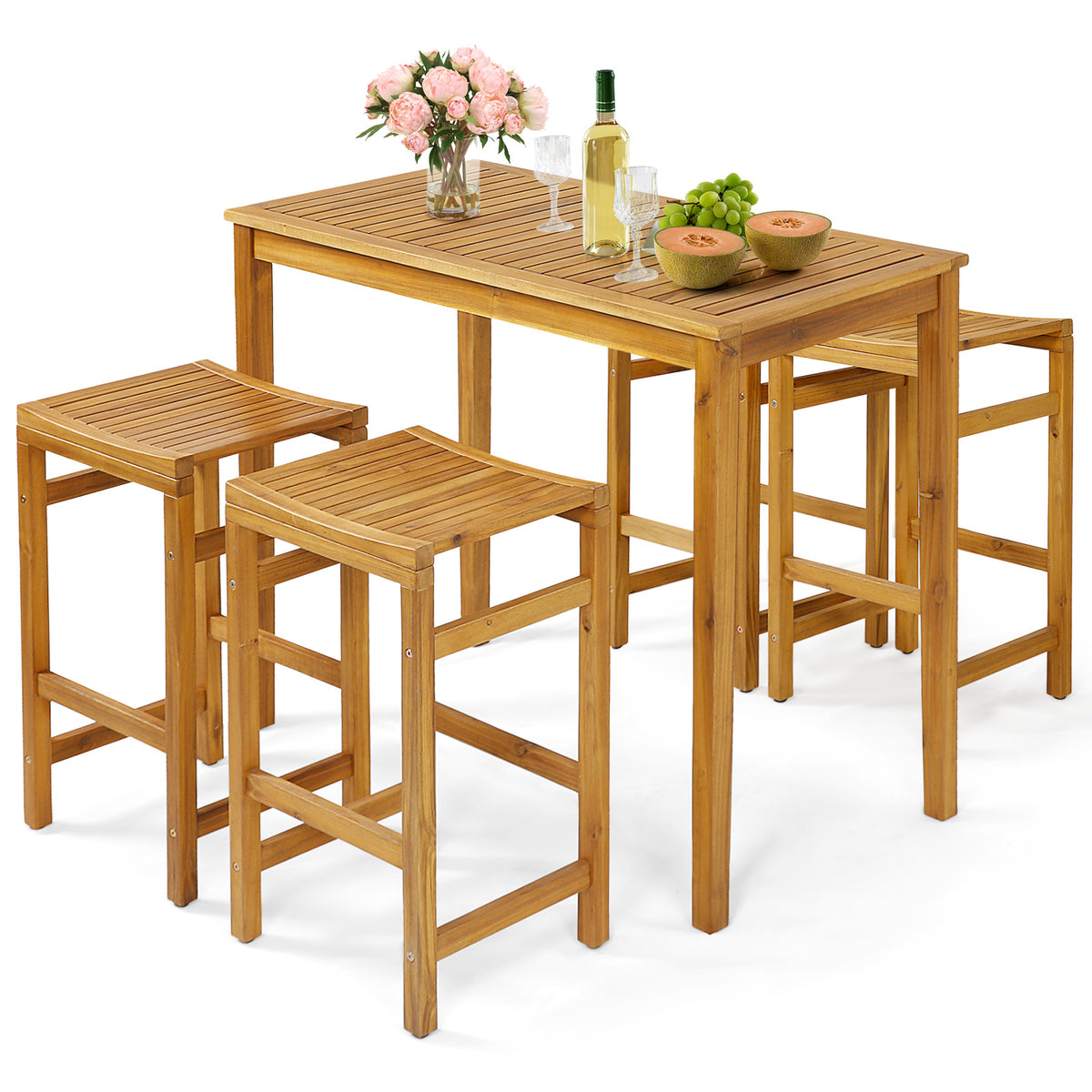 76cm Height Bar Chair with Saddle Shaped Seat and Sturdy Footrest