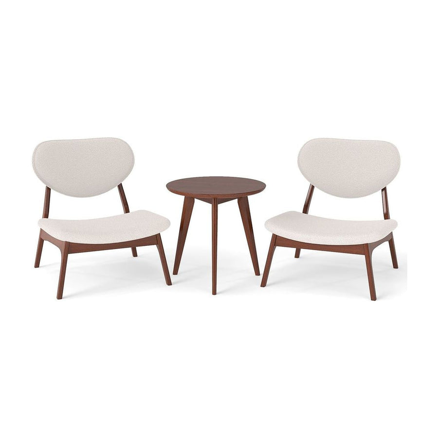 Accent Chairs Set of 2 with Side Table for Bedroom Waiting Room-Beige