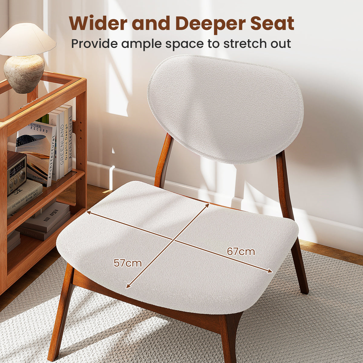 Accent Chairs Set of 2 with Side Table for Bedroom Waiting Room-Beige