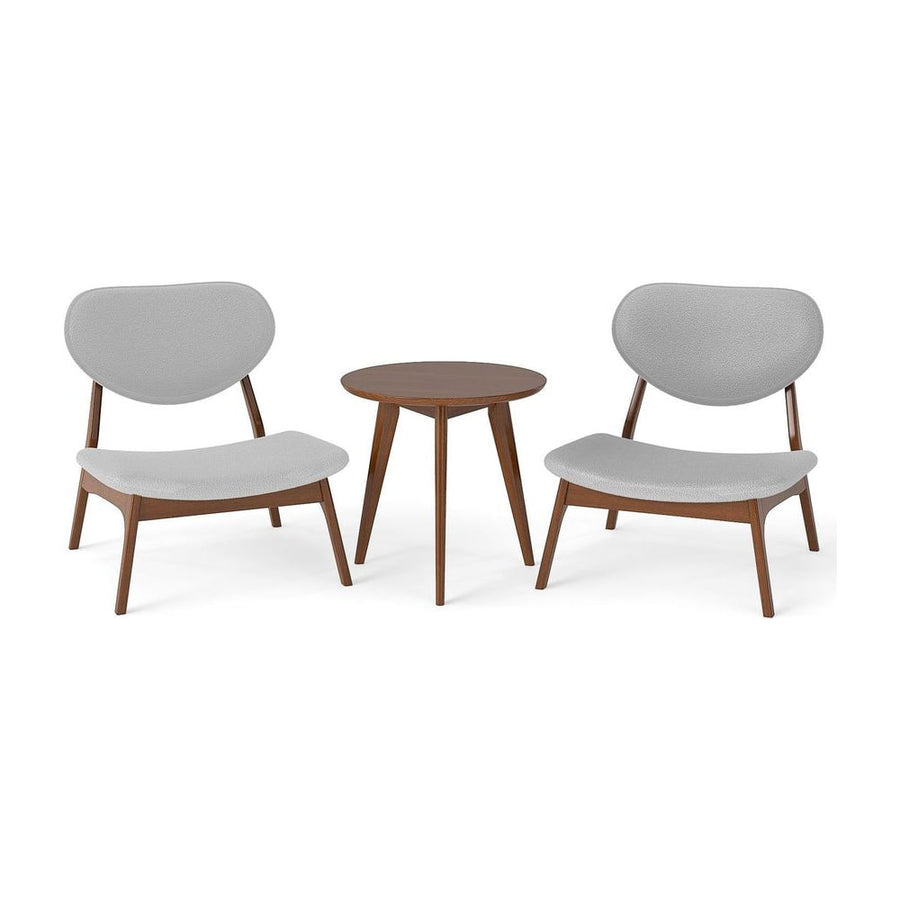 Accent Chairs Set of 2 with Side Table for Bedroom Waiting Room-Grey