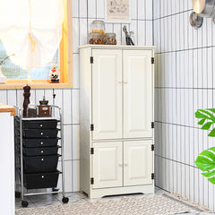 Antique Wooden Storage Cabinet Cupboard Shelf-White