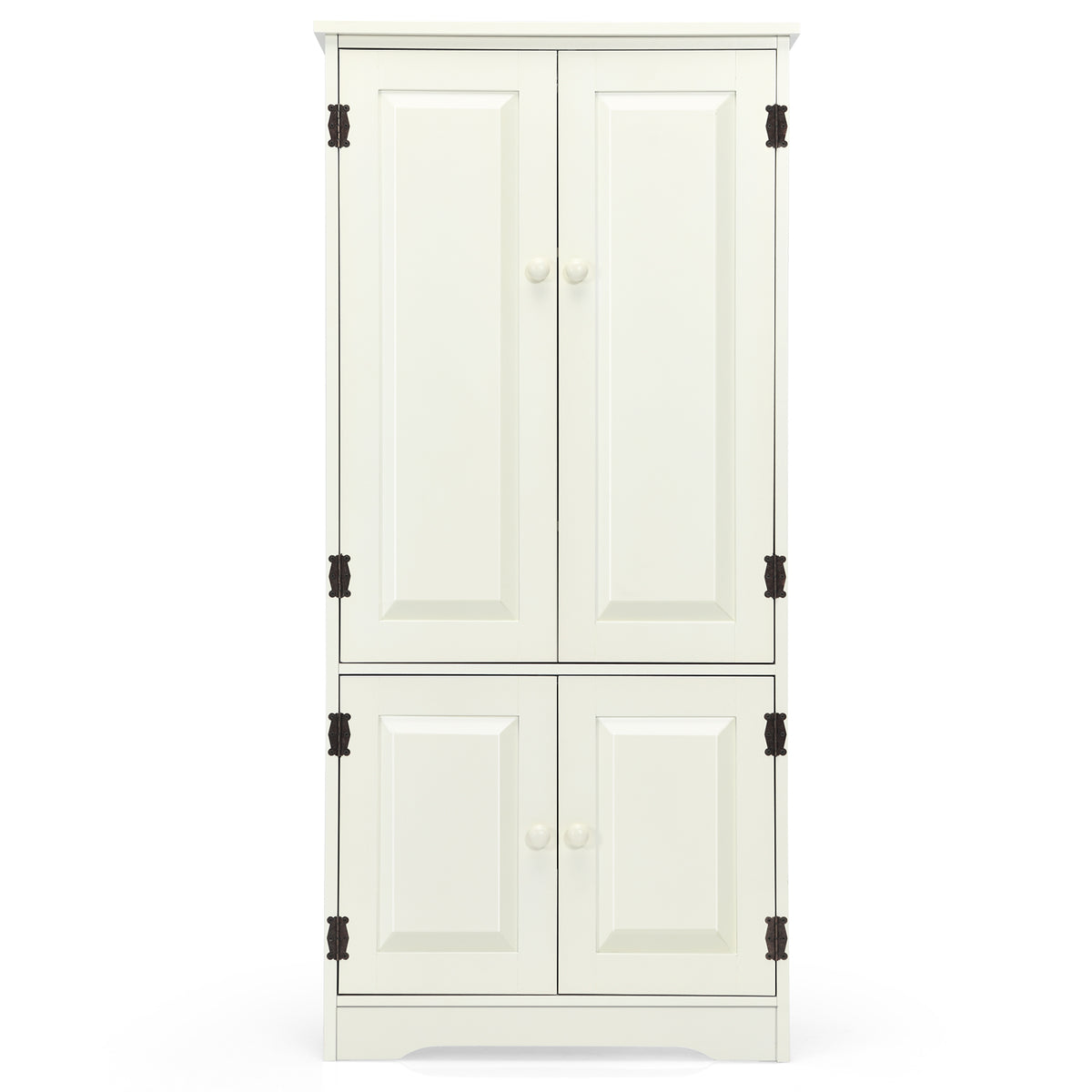 Antique Wooden Storage Cabinet Cupboard Shelf-White
