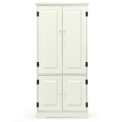 Antique Wooden Storage Cabinet Cupboard Shelf-White