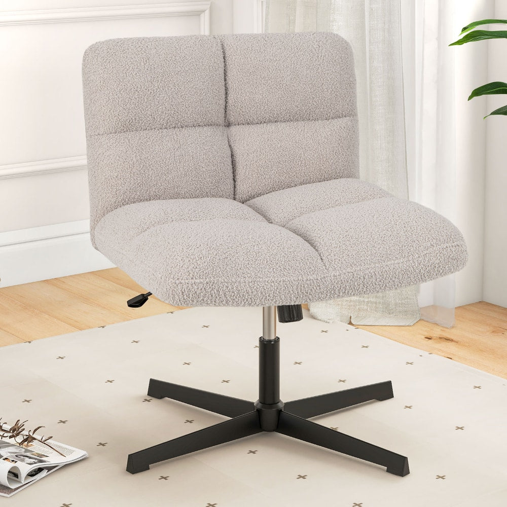 The office chair shown from a front angle on a light patterned rug