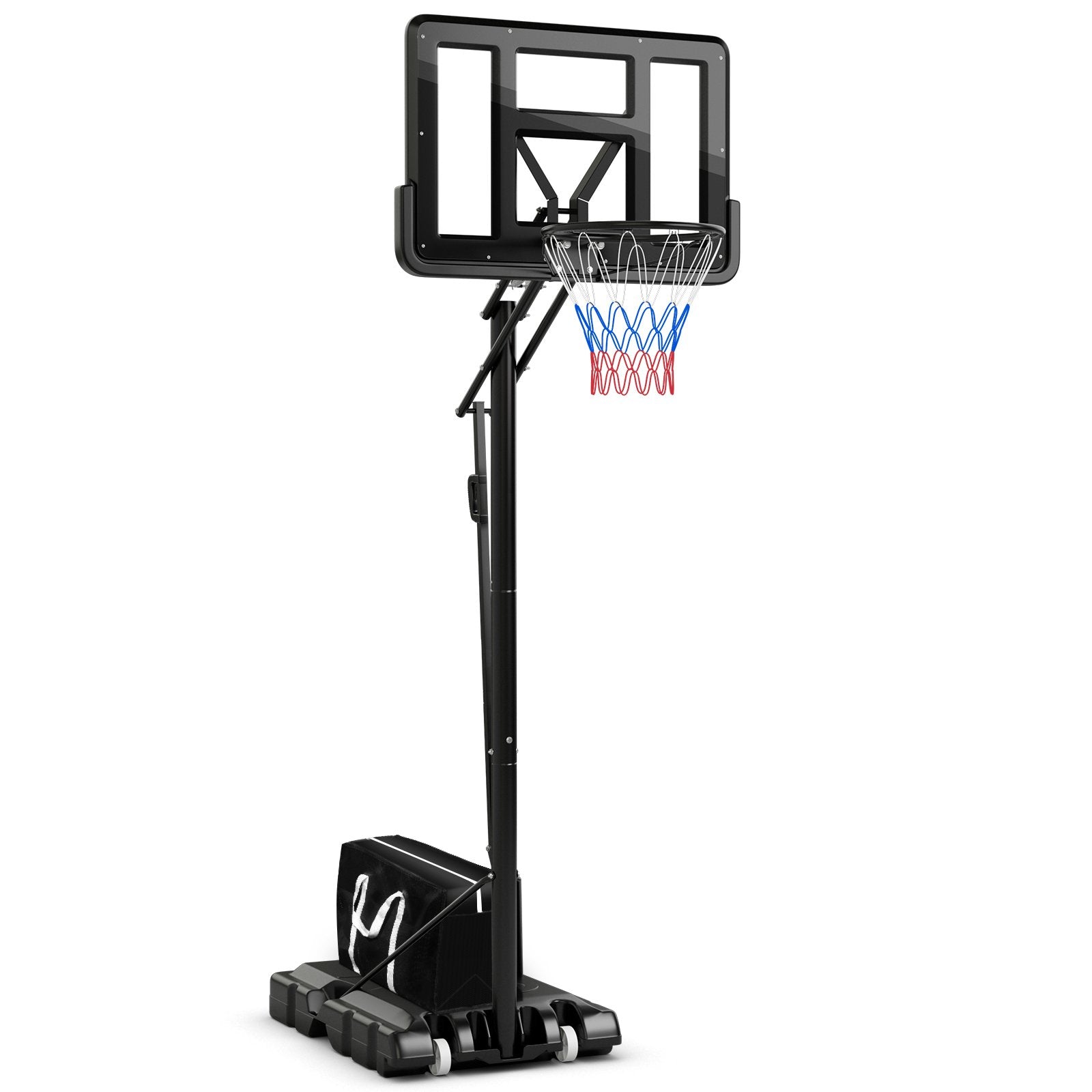 2.45-3.05M Portable Basketball Hoop Stand Adjustable for Adults and Teenagers
