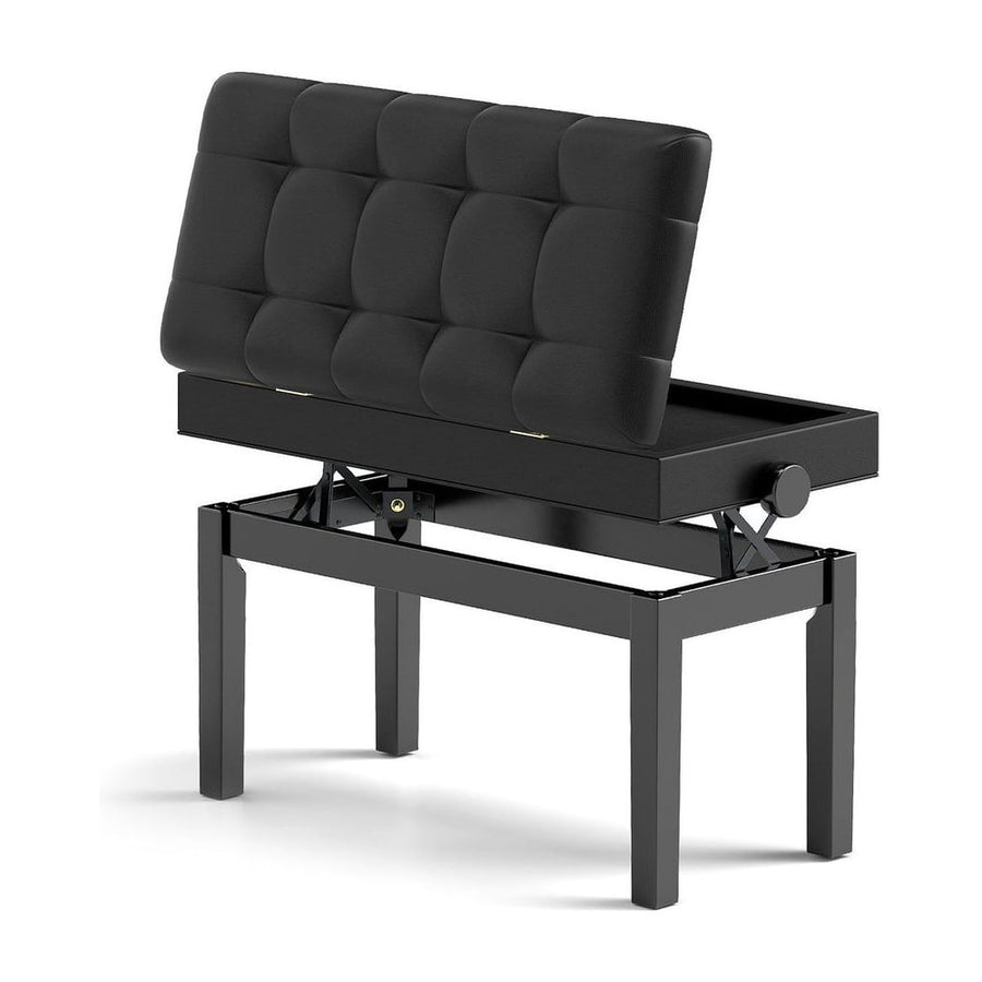 Adjustable Duet Piano Bench with Storage and Waterproof Padded Cushion