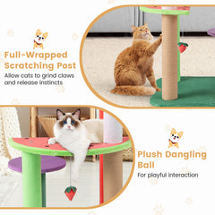 Multi-Level Aesthetic Fruit Cat Tower with Fruit-Shaped Platforms