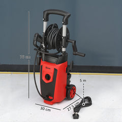 Outsunny 150-Bar Pressure Washer, with Accessories - Red/Black
