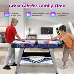 Air Hockey Game Table with 2 Pushers and Pucks-White