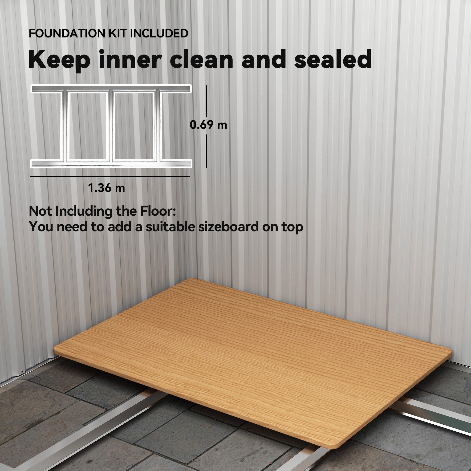 Outsunny Garden Metal Tool Storage Shed with Sliding Door, Sloped Roof and Floor Foundation, 152 x 132 x 188cm, Green