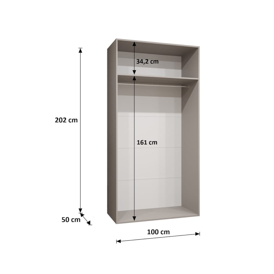 Bari I Hinged Door Wardrobe 100cm