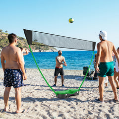All-In-One Portable Badminton Net Set with Storage Base-Green