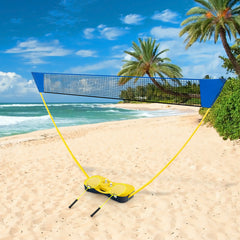 All-In-One Portable Badminton Net Set with Storage Base-Yellow