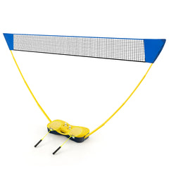 All-In-One Portable Badminton Net Set with Storage Base-Yellow