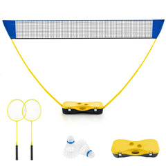 All-In-One Portable Badminton Net Set with Storage Base-Yellow