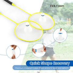All-In-One Portable Badminton Net Set with Storage Base-Yellow