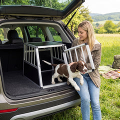 Aluminum Dog Transport Box with Lockable Door Divider for Small Puppy